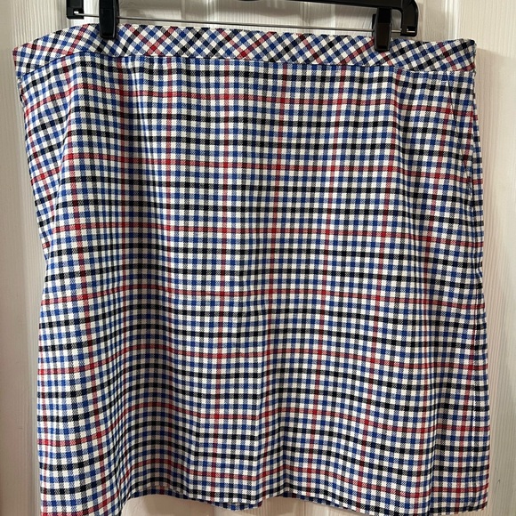 Gingham Plaid A-Line Skirt
Color: BRIGHT APPLE/PORT BLUE - Picture 3 of 5